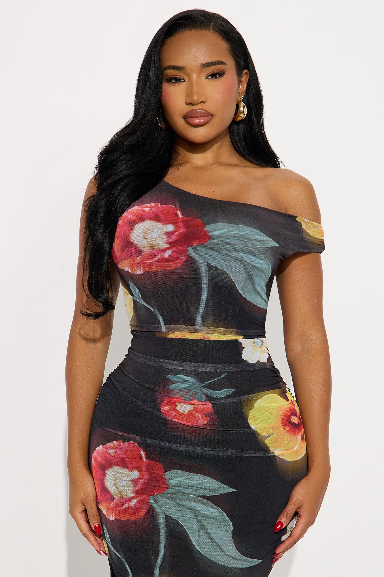 Limitless Mesh Maxi Dress - Black/combo Female Product Image