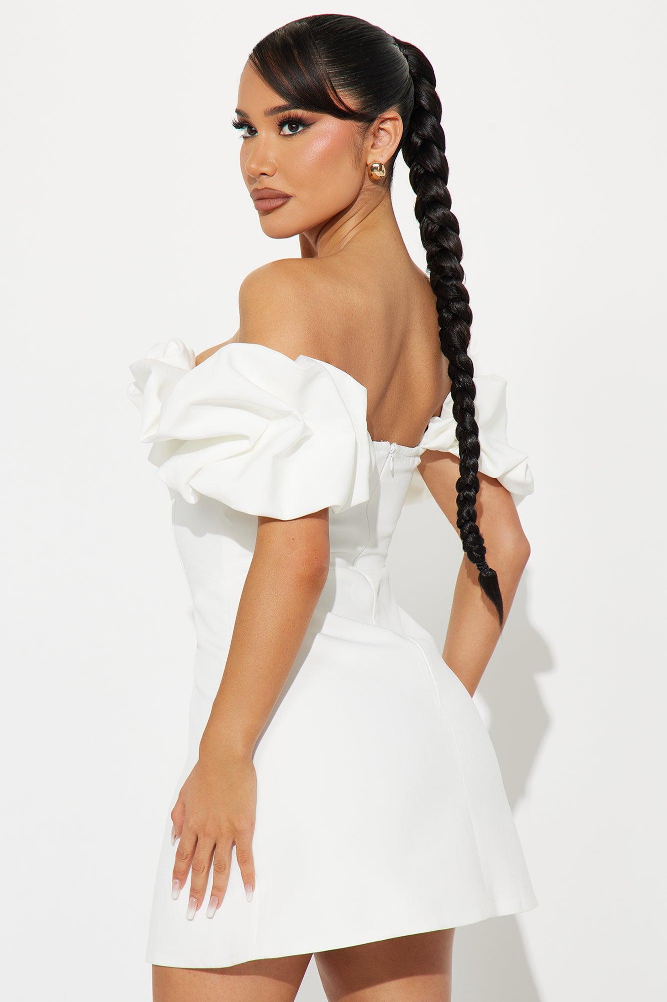 Chic Charm Corset Mini Dress - White Product Image