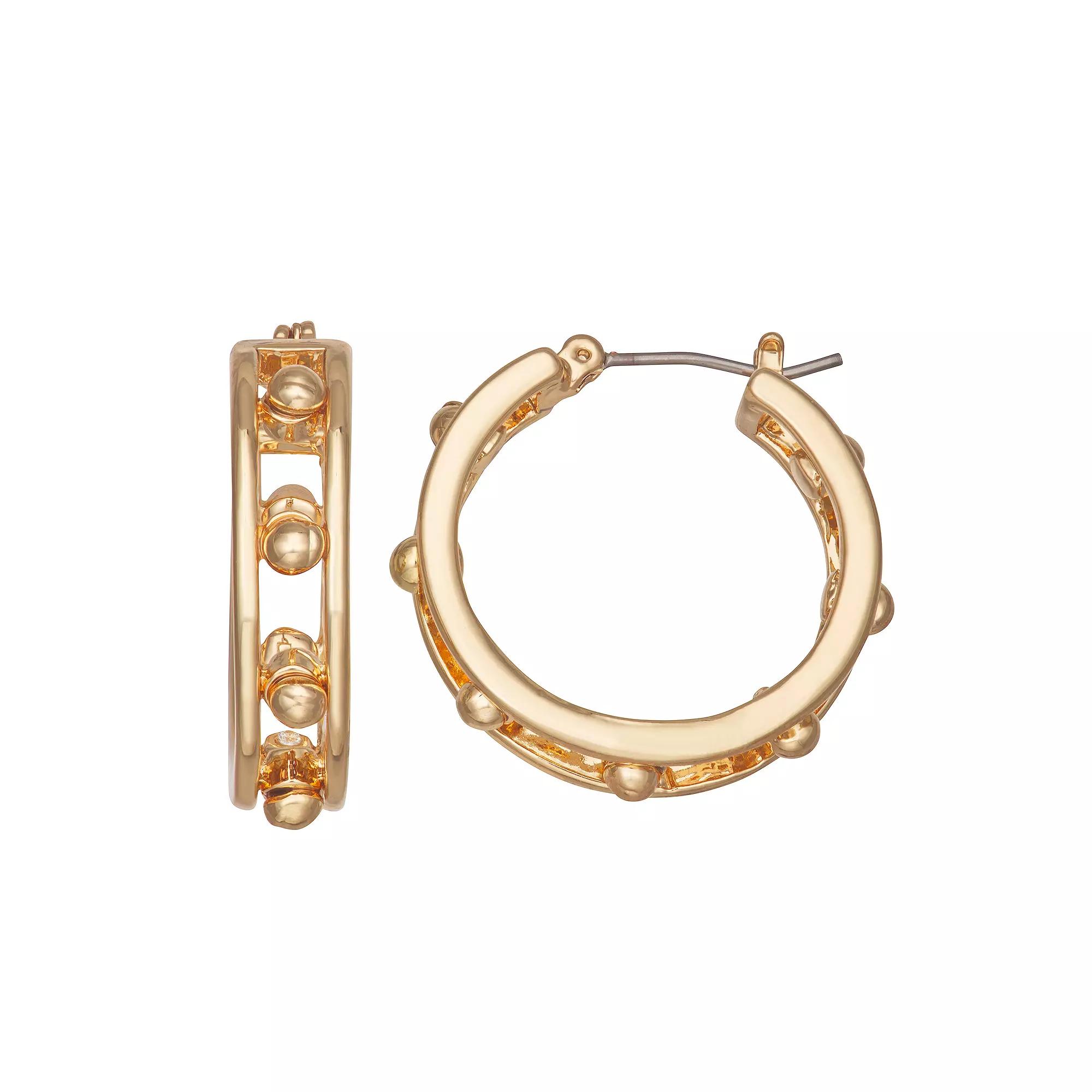 Nine West 25 mm Hoop Earrings, Women's, Gold Tone Product Image
