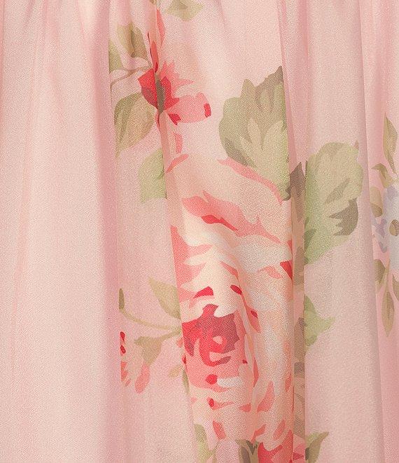 B. Darlin Floral Print Sweetheart Neck Wide Tie Strap Ruffle Hem Dress Product Image