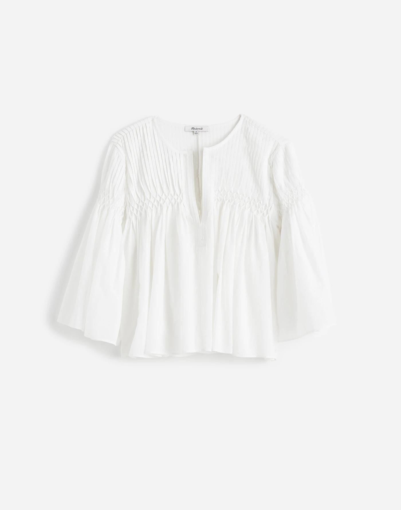 Pintucked Flutter-Sleeve Top Product Image