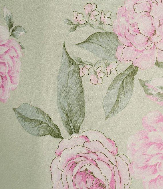 B. Darlin Satin Floral Print Off-The-Shoulder Cowl Neck Dress Product Image