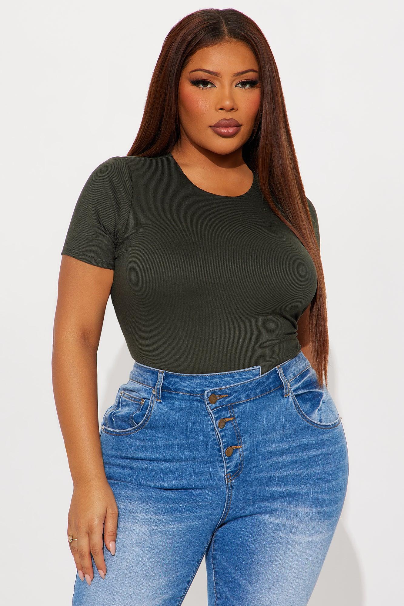 Chloe Crew Neck Short Sleeve Tee - Olive Female Product Image