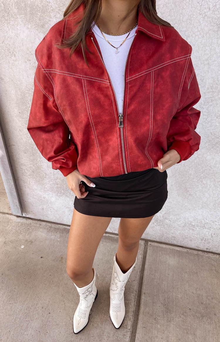 Lioness Vista Crimson Bomber Jacket Product Image