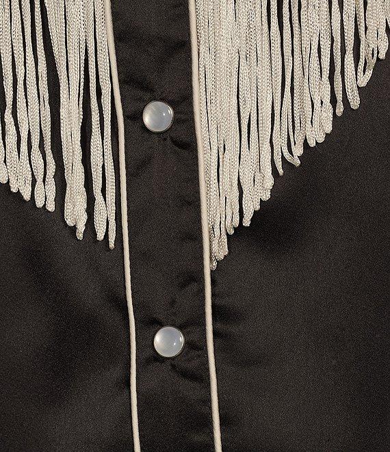 Scully Western Fringe Collared Long Sleeve Blouse Product Image