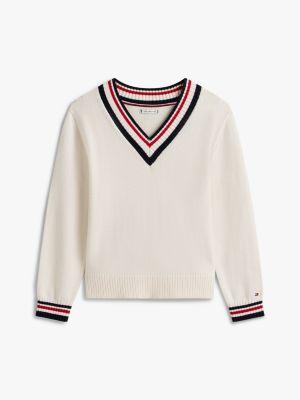 Varsity Stripe V-Neck Sweater Product Image