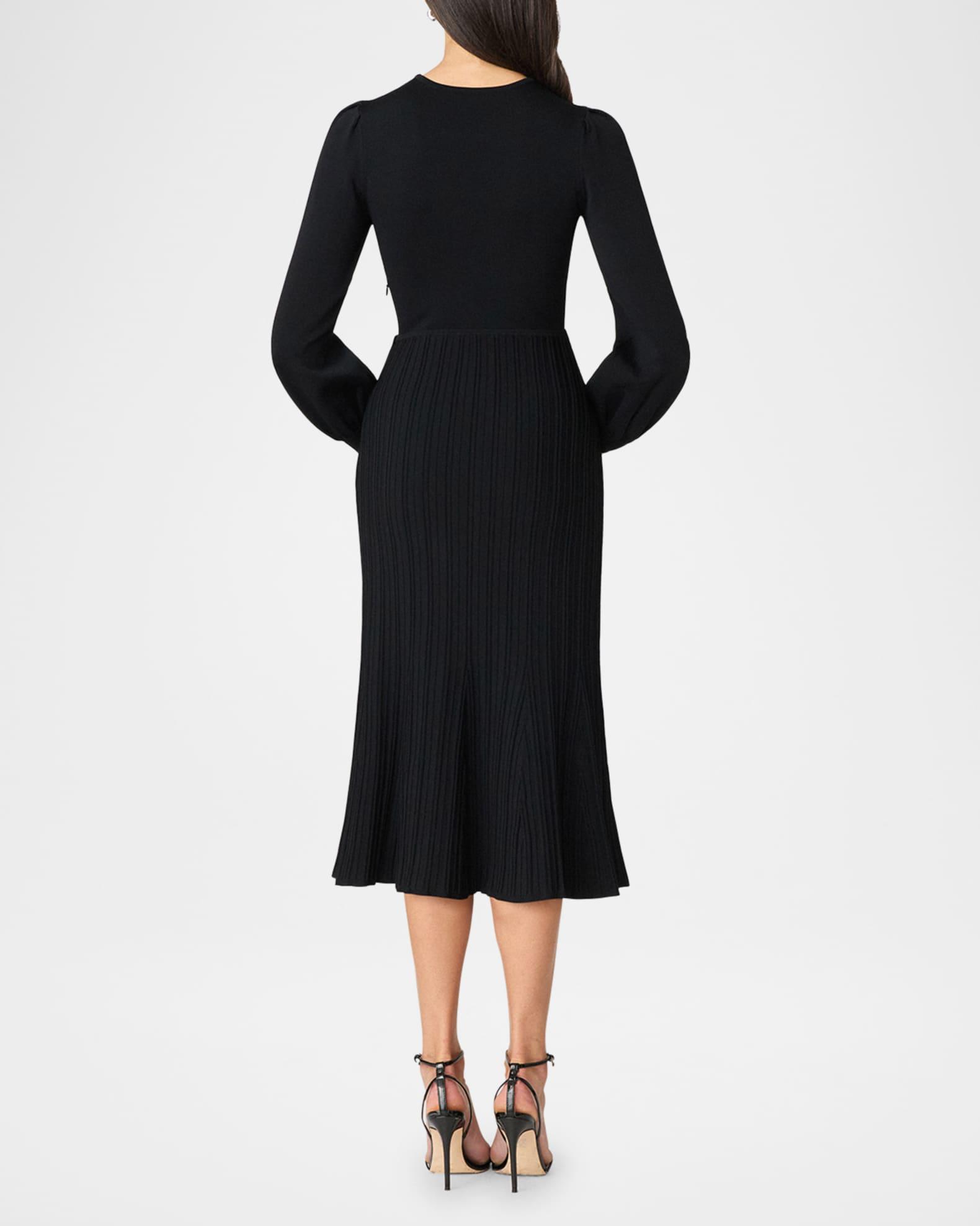 Ida Ribbed Bow-Front Midi Dress Product Image