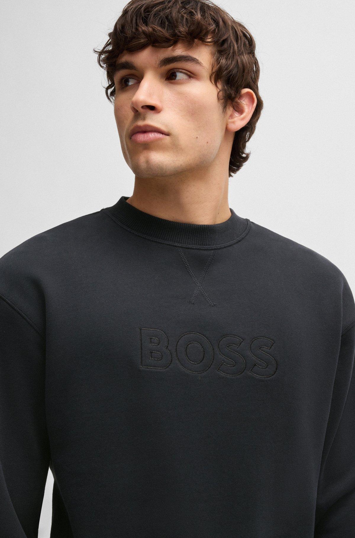 Relaxed-fit sweatshirt in cotton terry with embroidered logo Product Image
