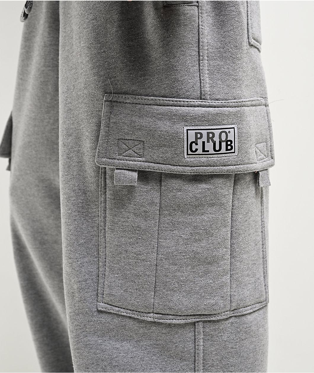 Pro Club Grey Cargo Sweatpants Product Image