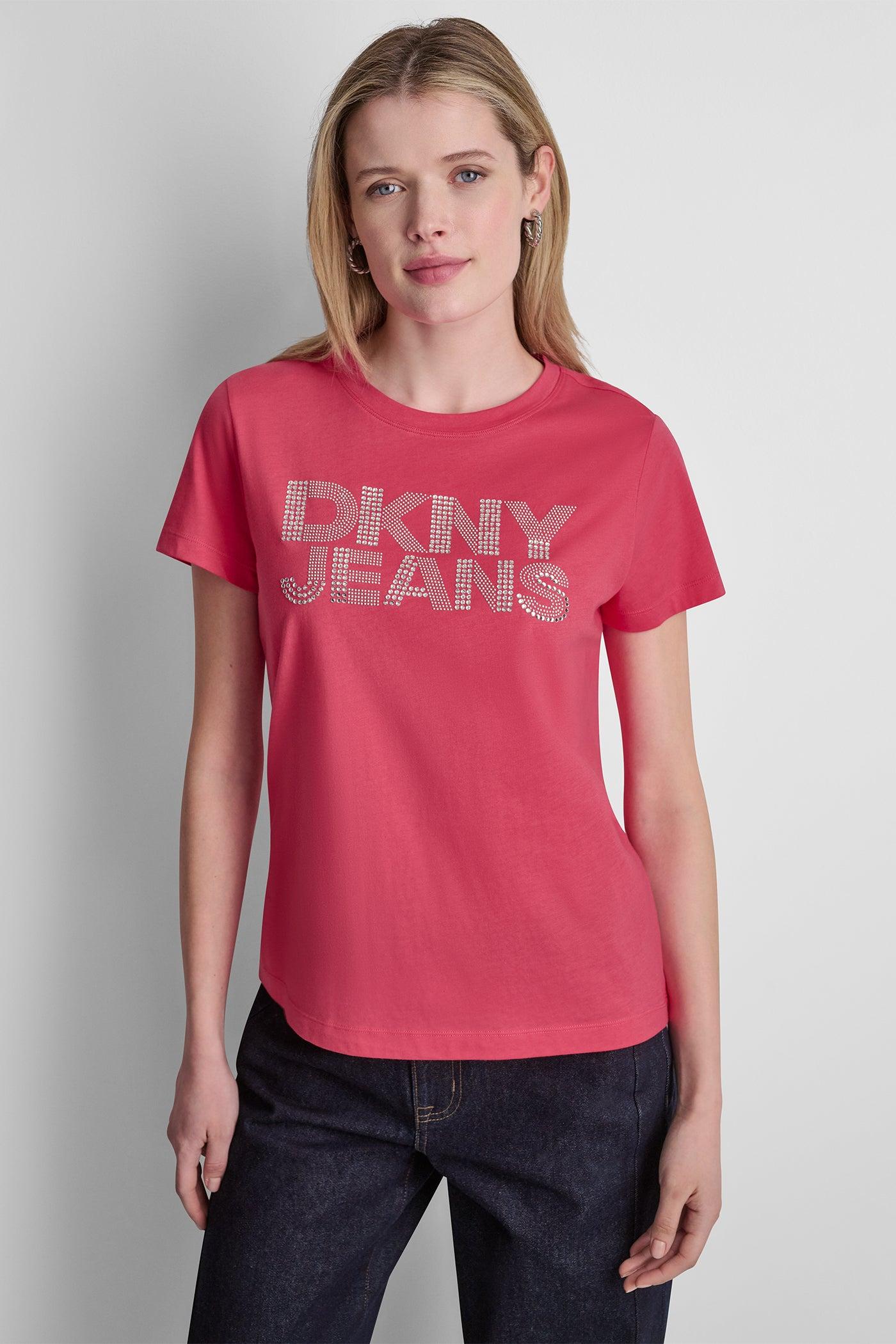 DKNY JEANS STACKED RHINESTONE DOME TEE Product Image