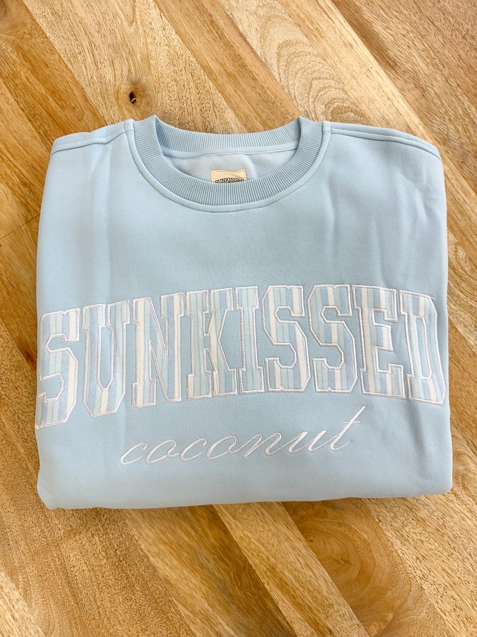 Icy Blue Sunkissed In Vogue Striped Sweatshirt Product Image