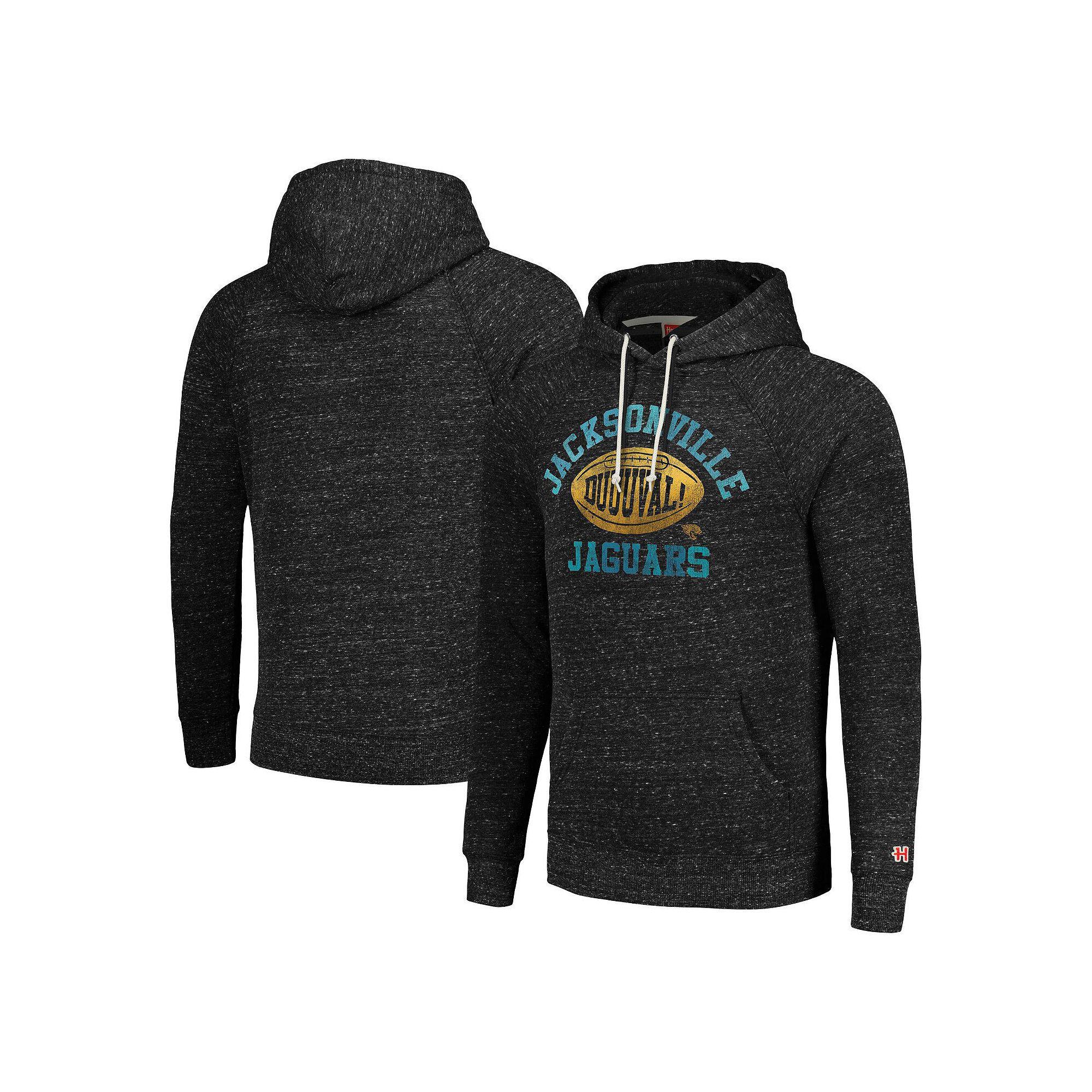 Men's Homage Heather Charcoal Jacksonville Jaguars Duuuval! Hyperlocal Tri-Blend Raglan Pullover Hoodie, Adult Unisex,  Product Image
