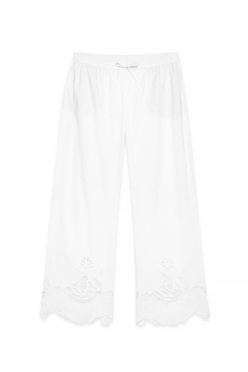 Mid Waist Broderie Anglaise Trousers Product Image