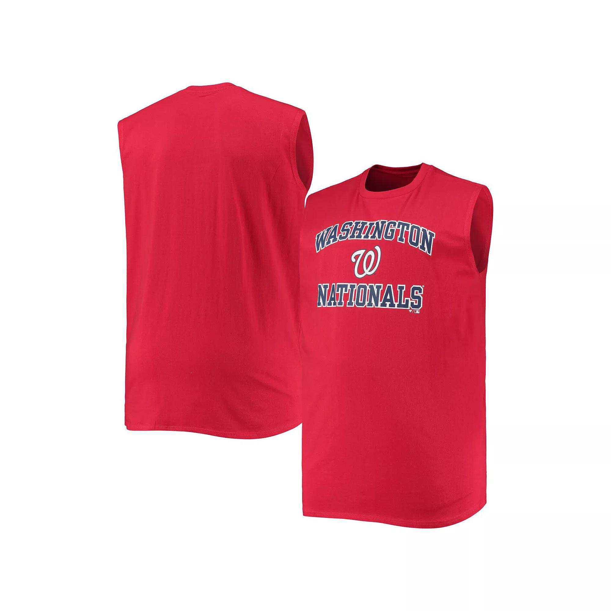Men's Red Washington Nationals Big & Tall Jersey Muscle Tank Top,  Product Image