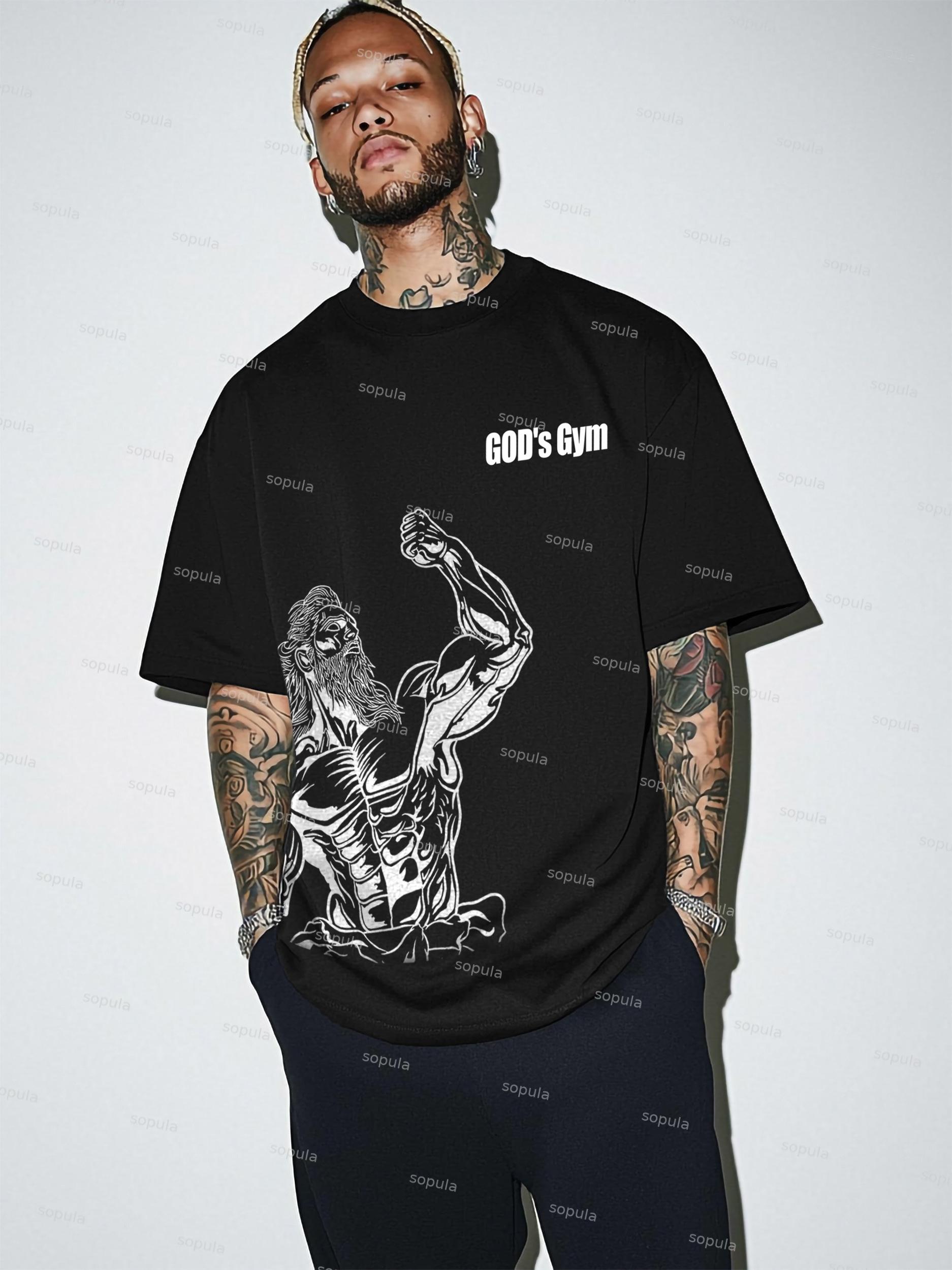 God's Gym Graphic Print Cotton T-shirt Product Image