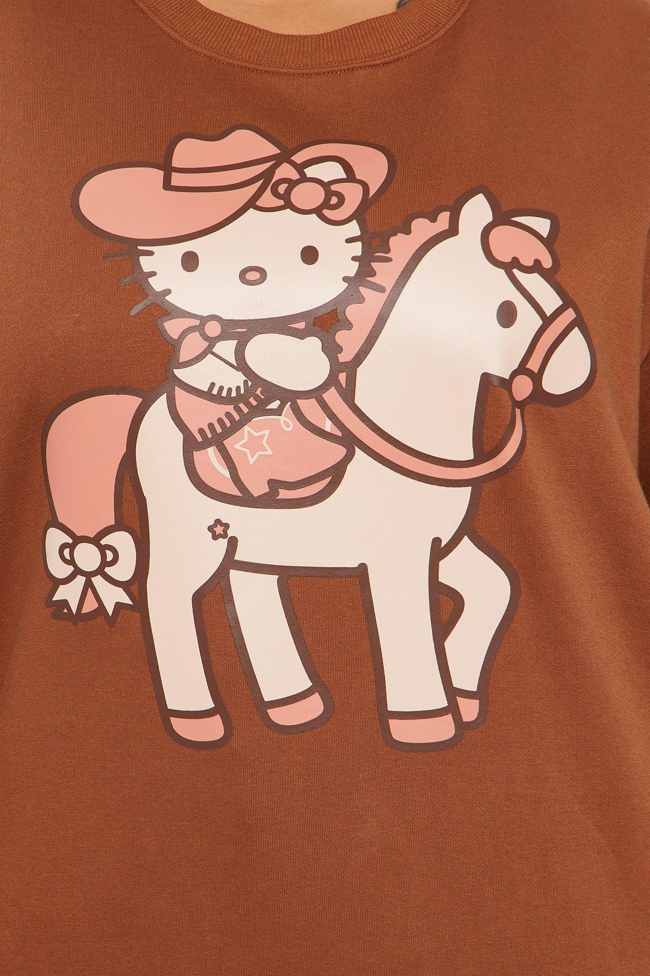 Hello Kitty Desert Rider Oversized Sweatshirt - Brown Product Image
