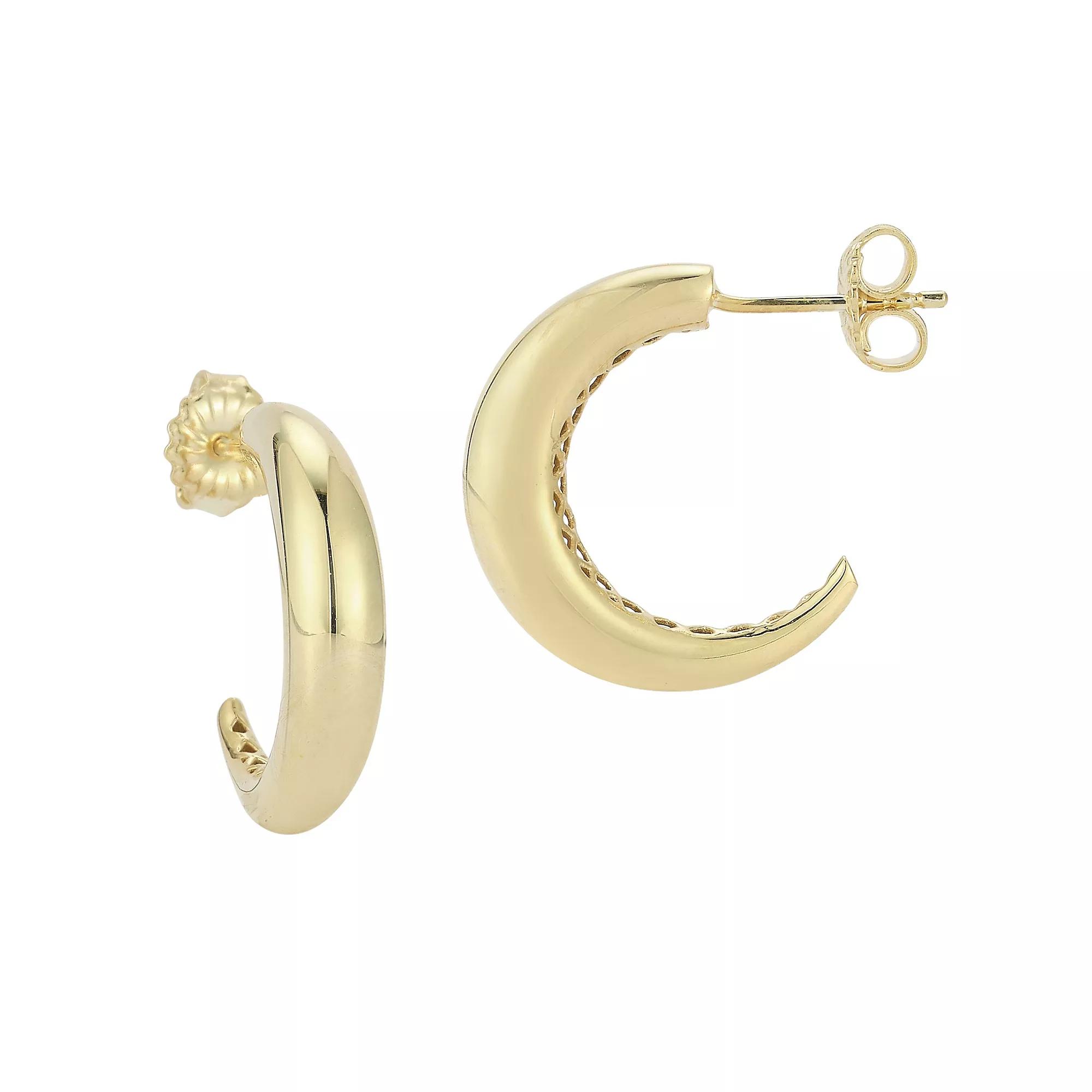 Sunkissed Sterling 14k Gold Over Silver Graduated Huggie Earrings, Women's, Silver Tone Product Image