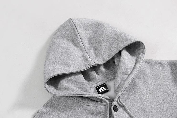 RT No. 11079 GRAY BUTTON-UP HOODIE & WIDE SWEATPANTS Product Image