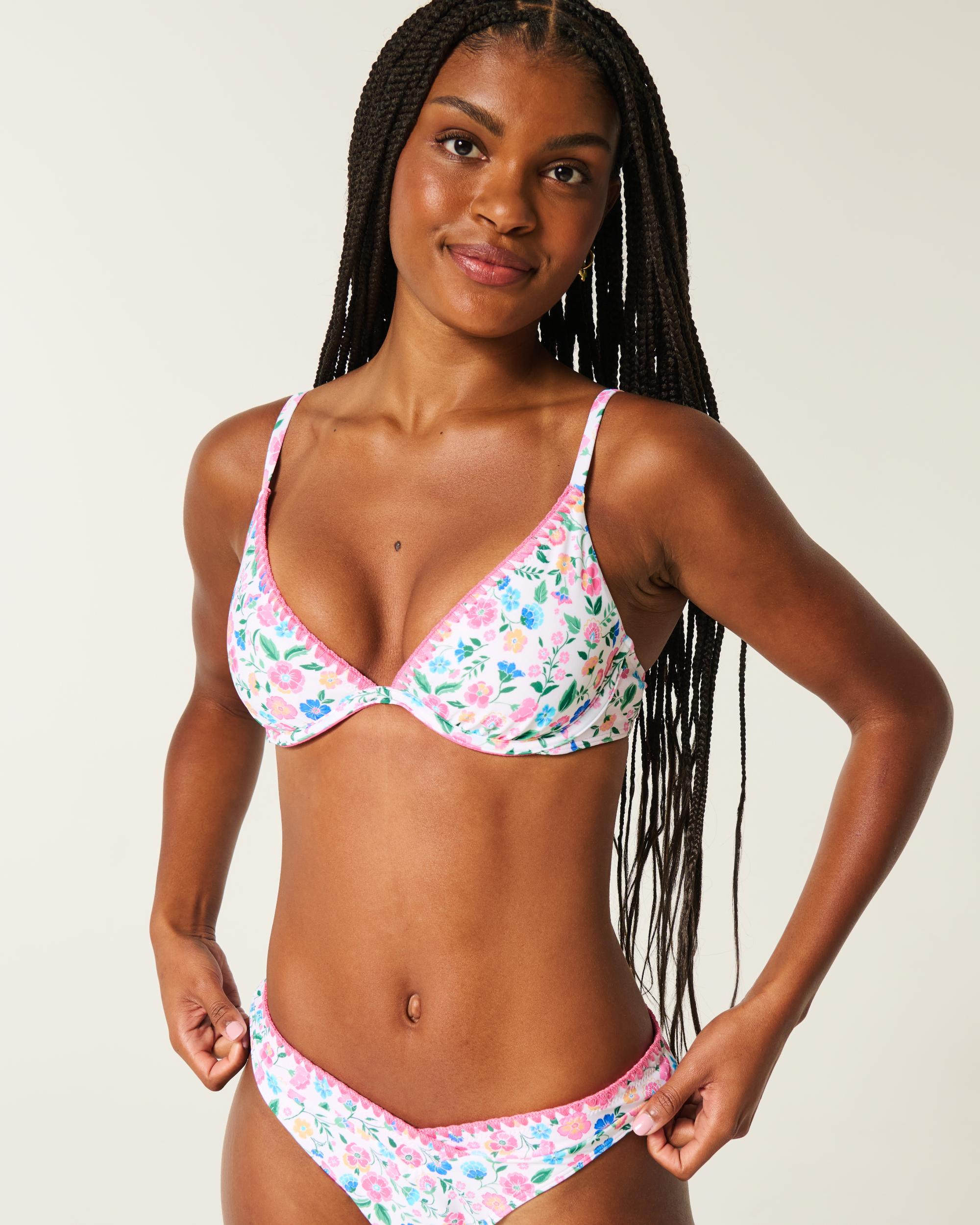 Ribbed Plunge Underwire Bikini Top Product Image
