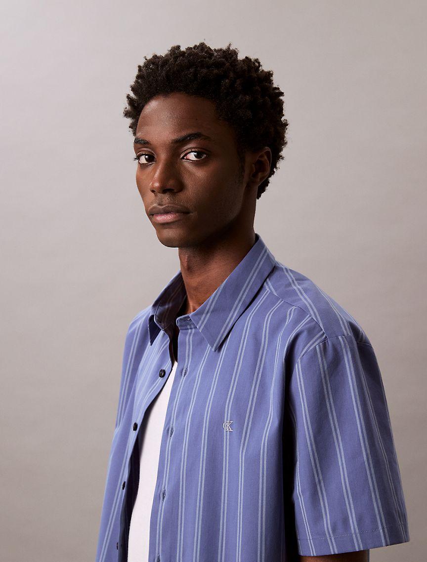 Poplin Stripe Classic Button-Down Shirt  Product Image