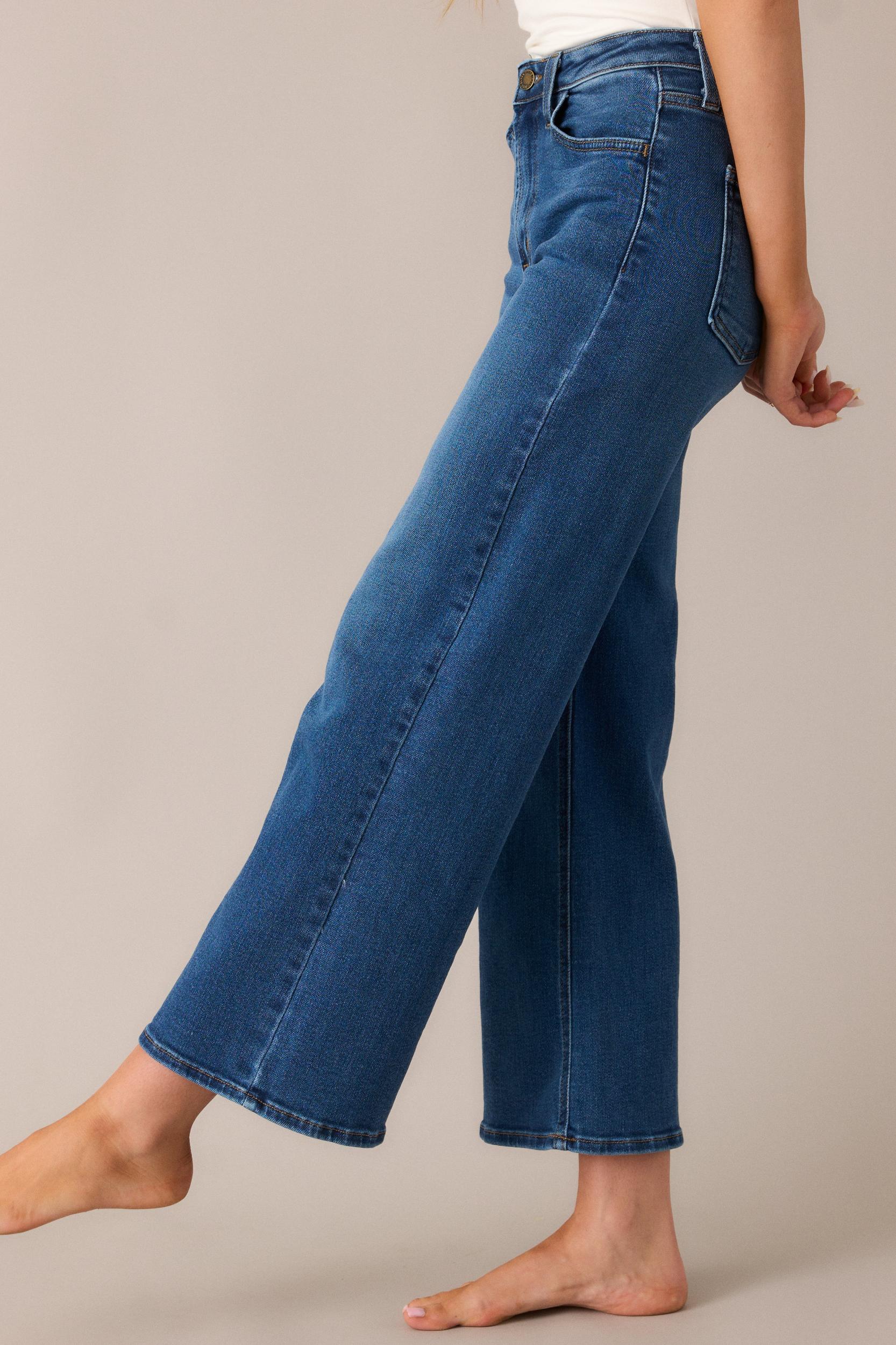 Always First Dark Wash Wide Leg Jeans Product Image