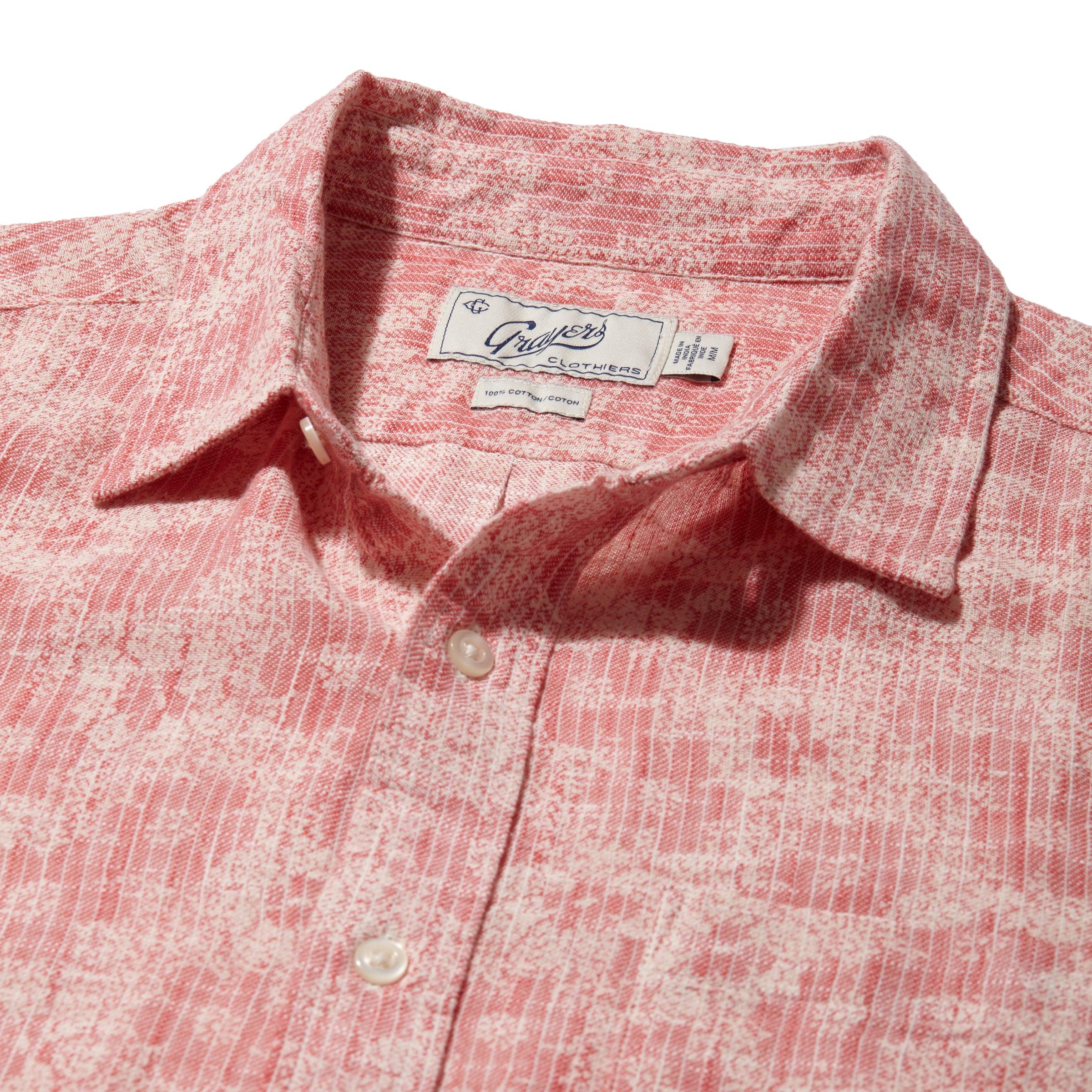 Madras Cottage Loom Printed Shirt - Red White Floral Product Image