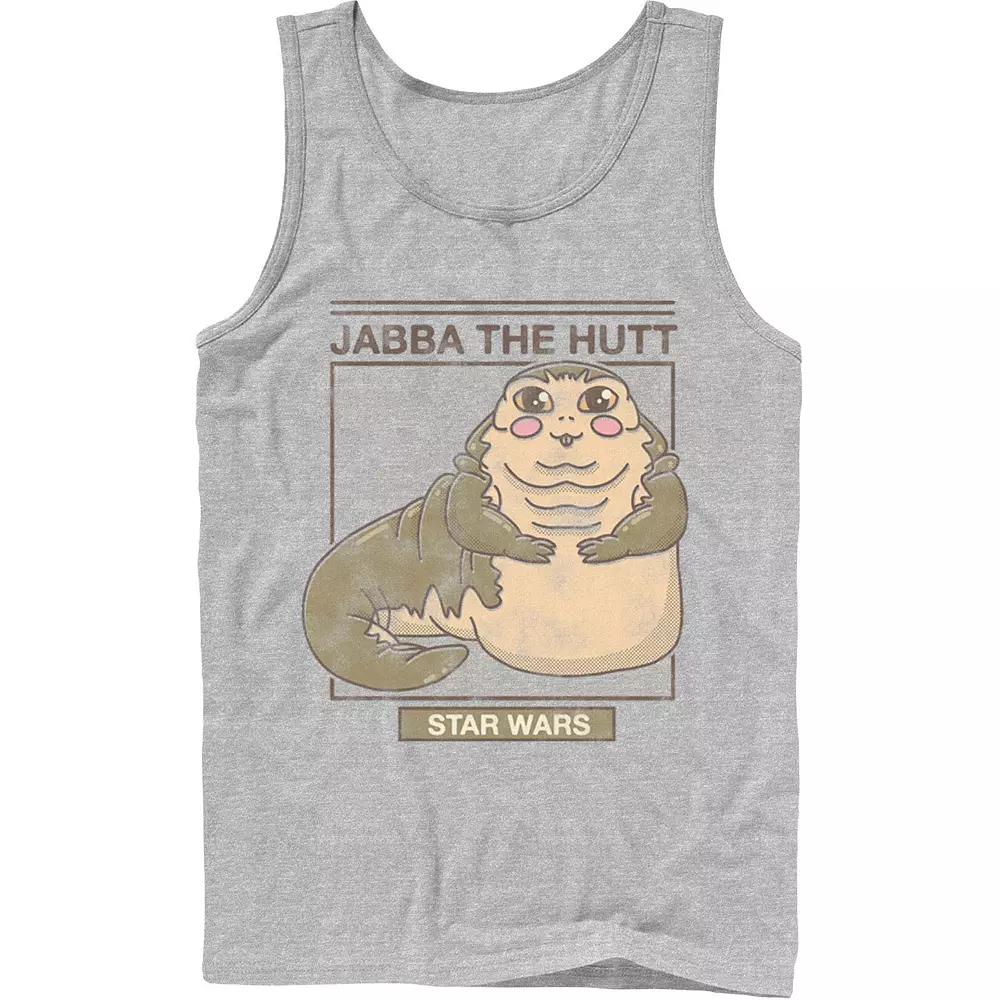 Men's Star Wars Jabba The Hutt Cartoon Cute Portrait Grid Tank Top,  Product Image