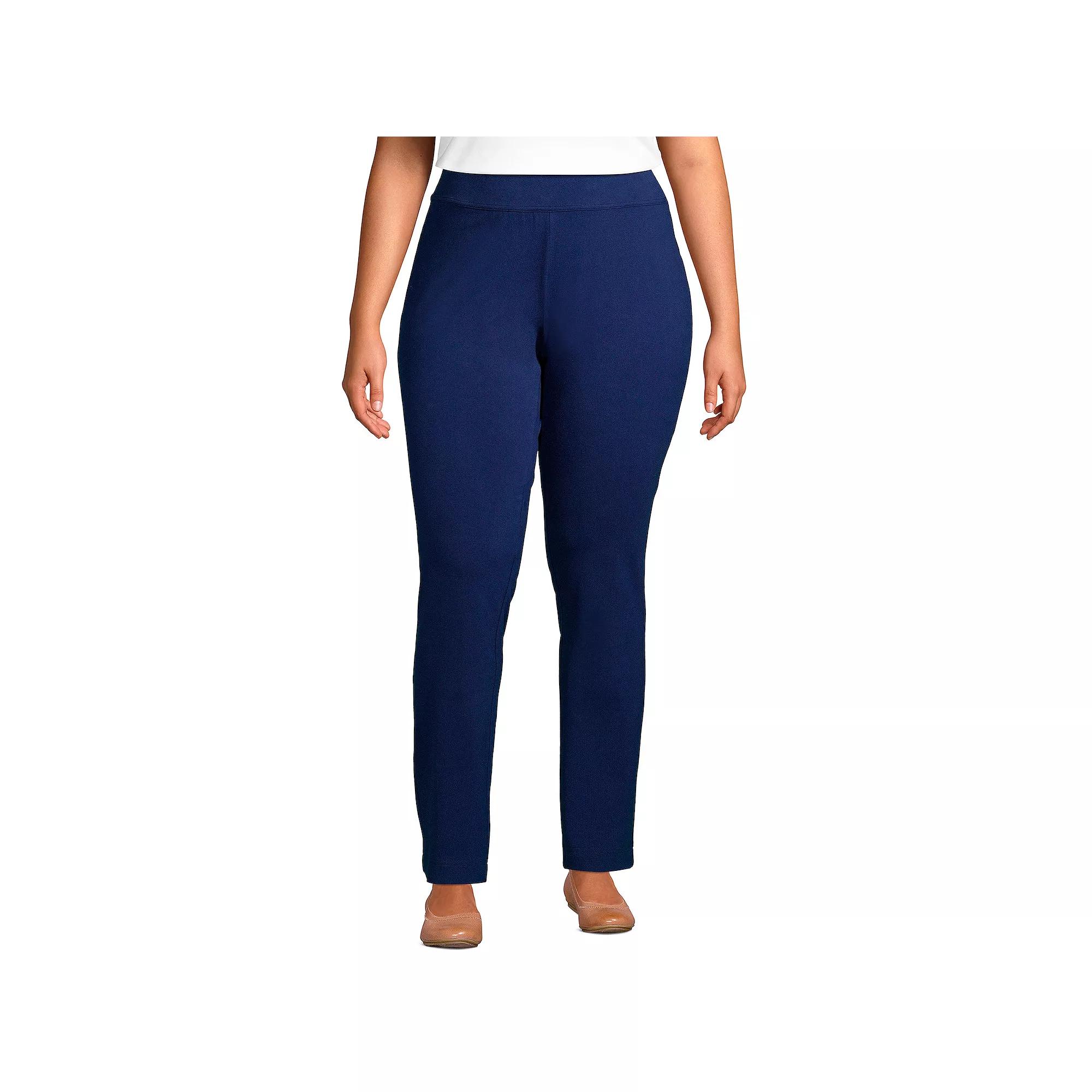 Plus Size Lands' End Starfish Slim Straight Leg Pull-On Pants, Women's, Size: 2XL, Black Product Image