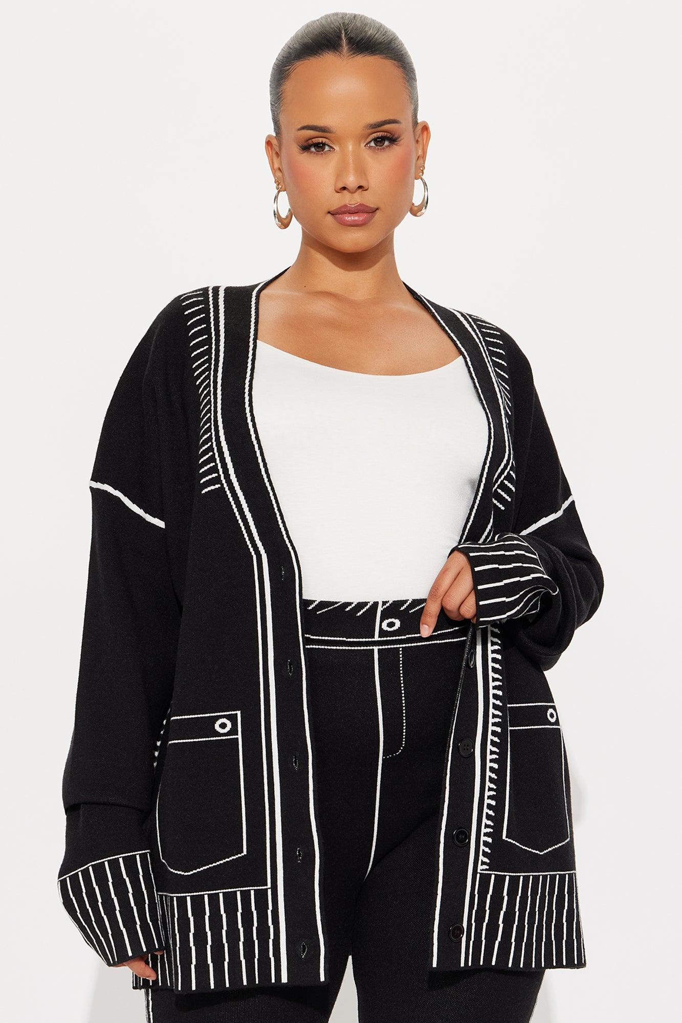 Riley Sweater Pant Set - Black/White Female Product Image