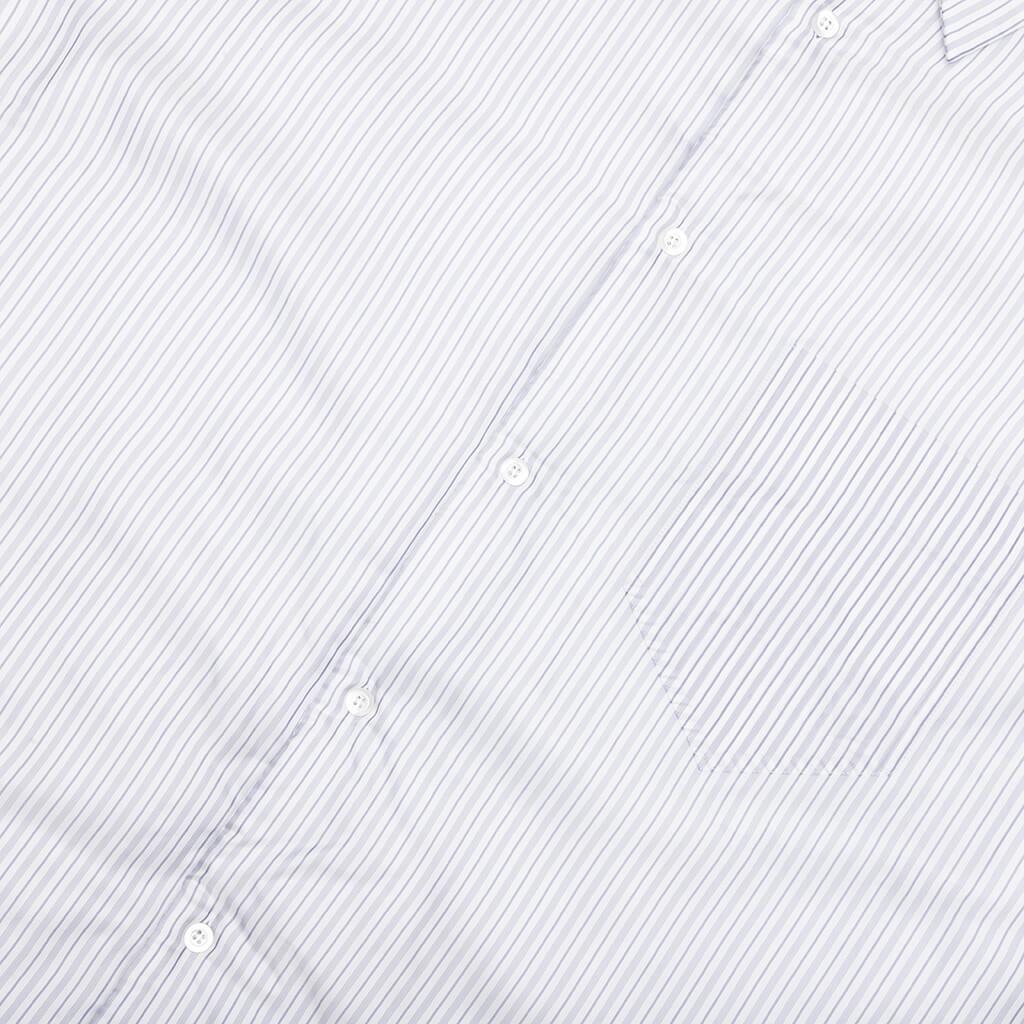 Padded Stripe L/S Shirt - Blue Male Product Image