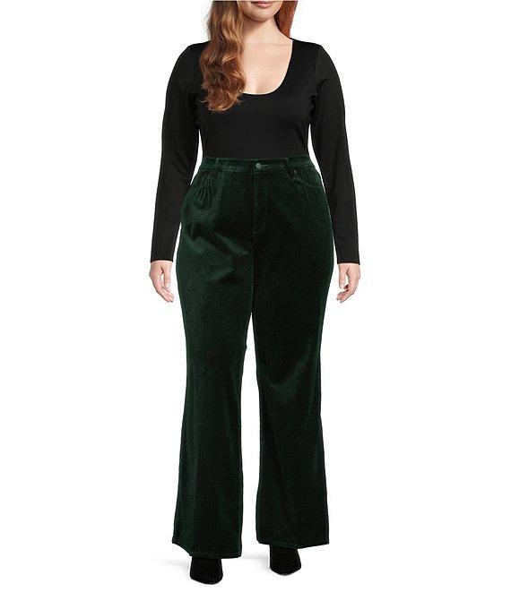 Good American Plus Size Velvet Good Waist High Rise Palazzo Pants Product Image