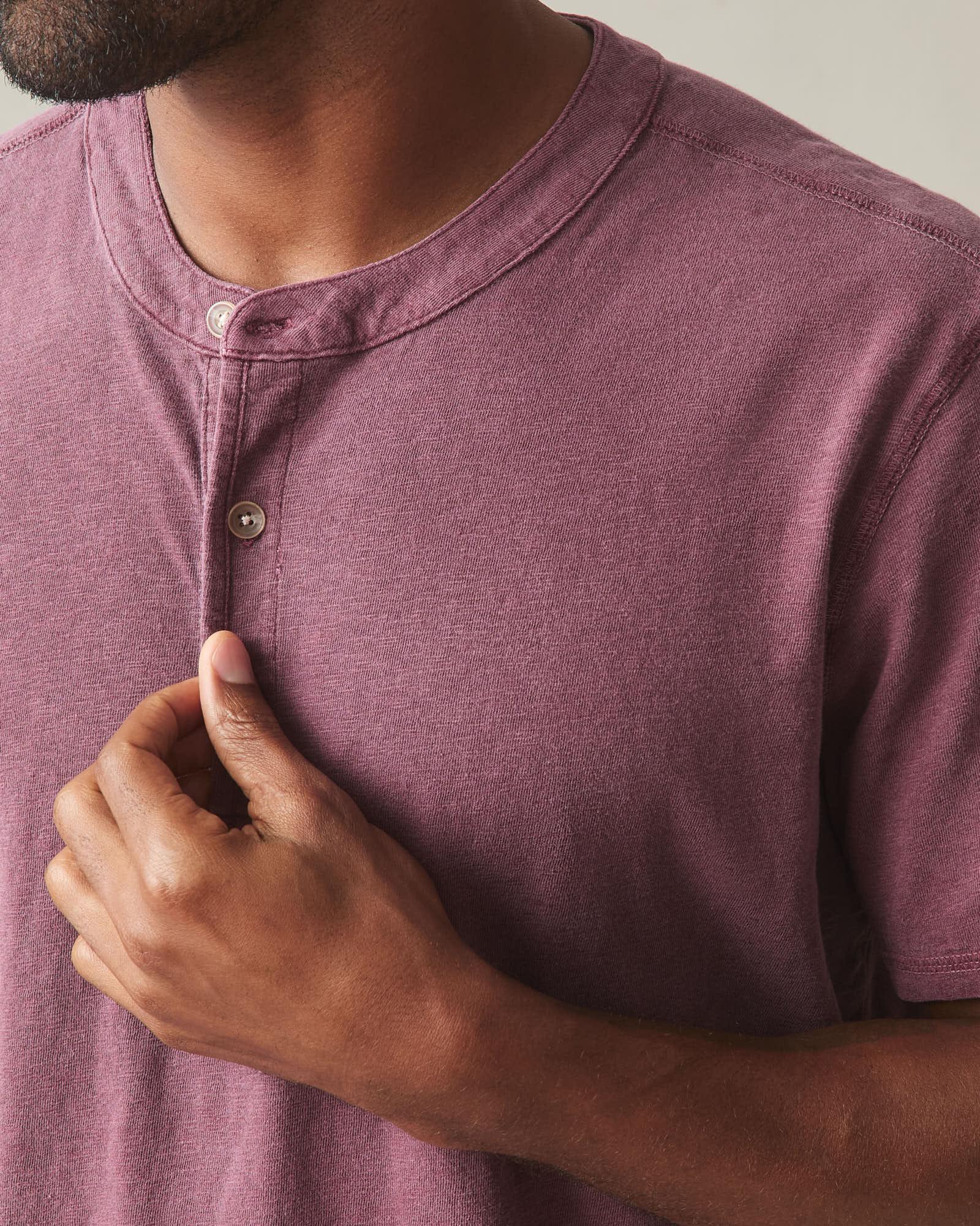 Men's Broken-In Premium Slub Henley - Washed Zinfandel Male Product Image