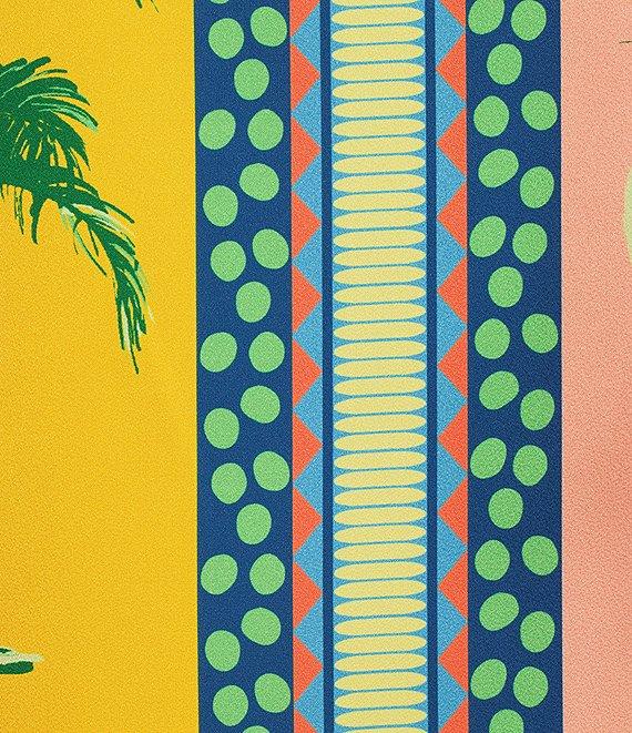 Skies Are Blue Plus Size Coordinating Border Print Long Sleeve Woven Blouse Product Image