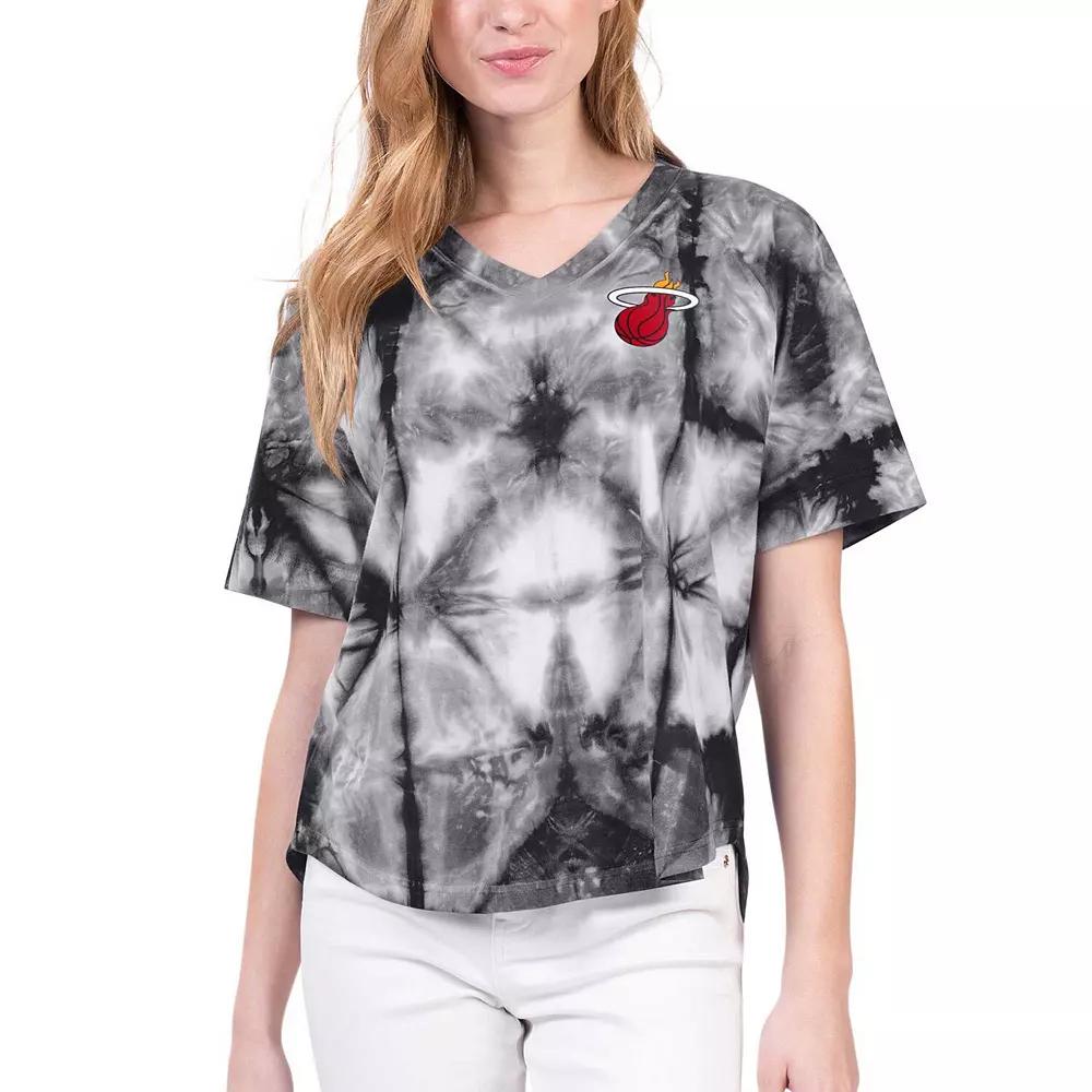 Women's G-III 4Her by Carl Banks Black Miami Heat Tournament Raglan Over Product Image