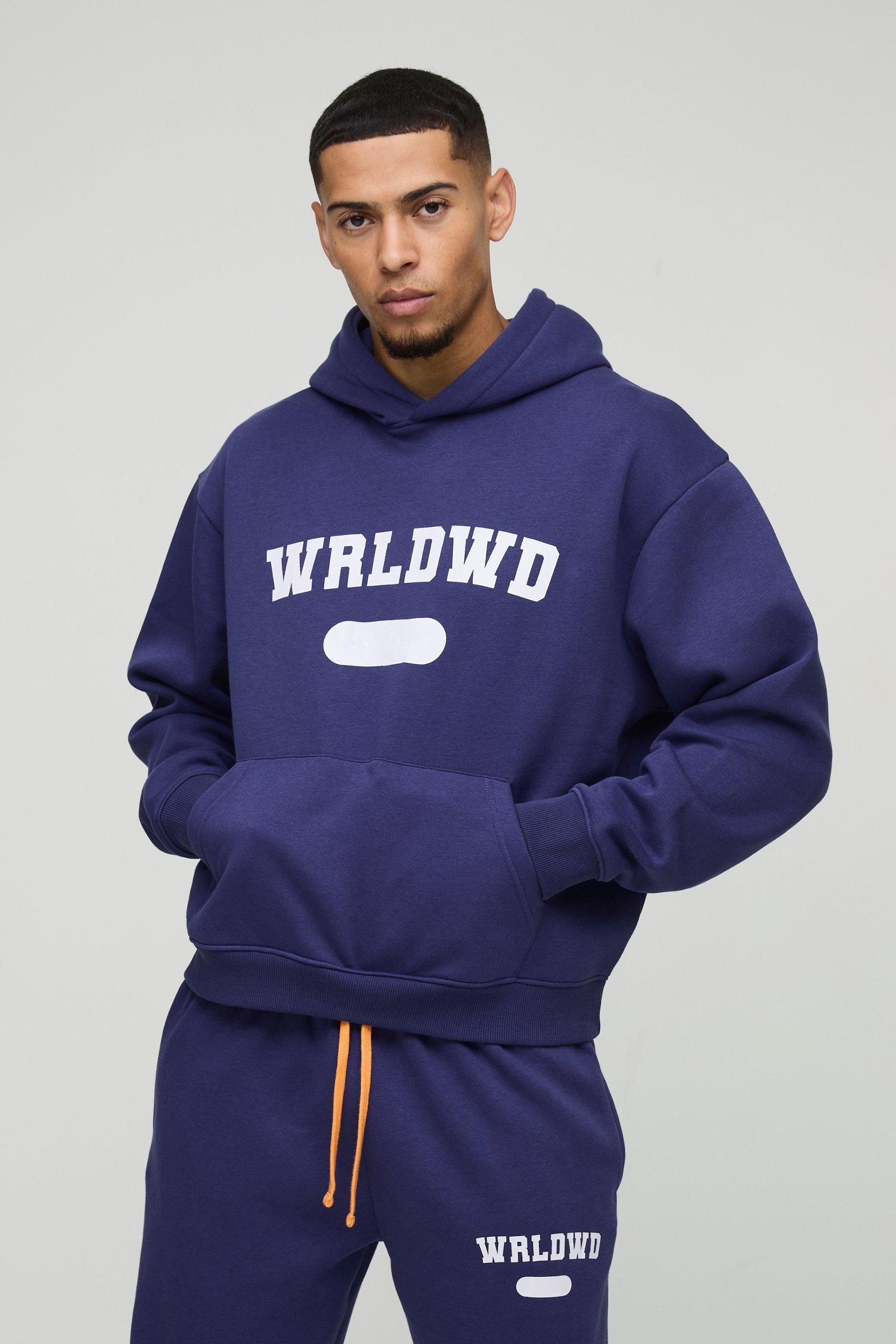 Oversized Boxy Worldwide Hooded Tracksuit | boohooMAN USA Product Image