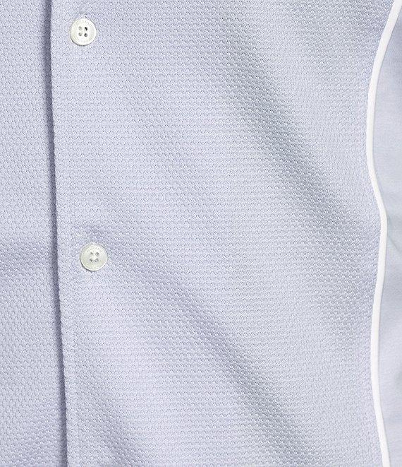 Murano Liquid Luxury Slim Fit Textured Coatfront Short Sleeve Woven Camp Shirt Product Image