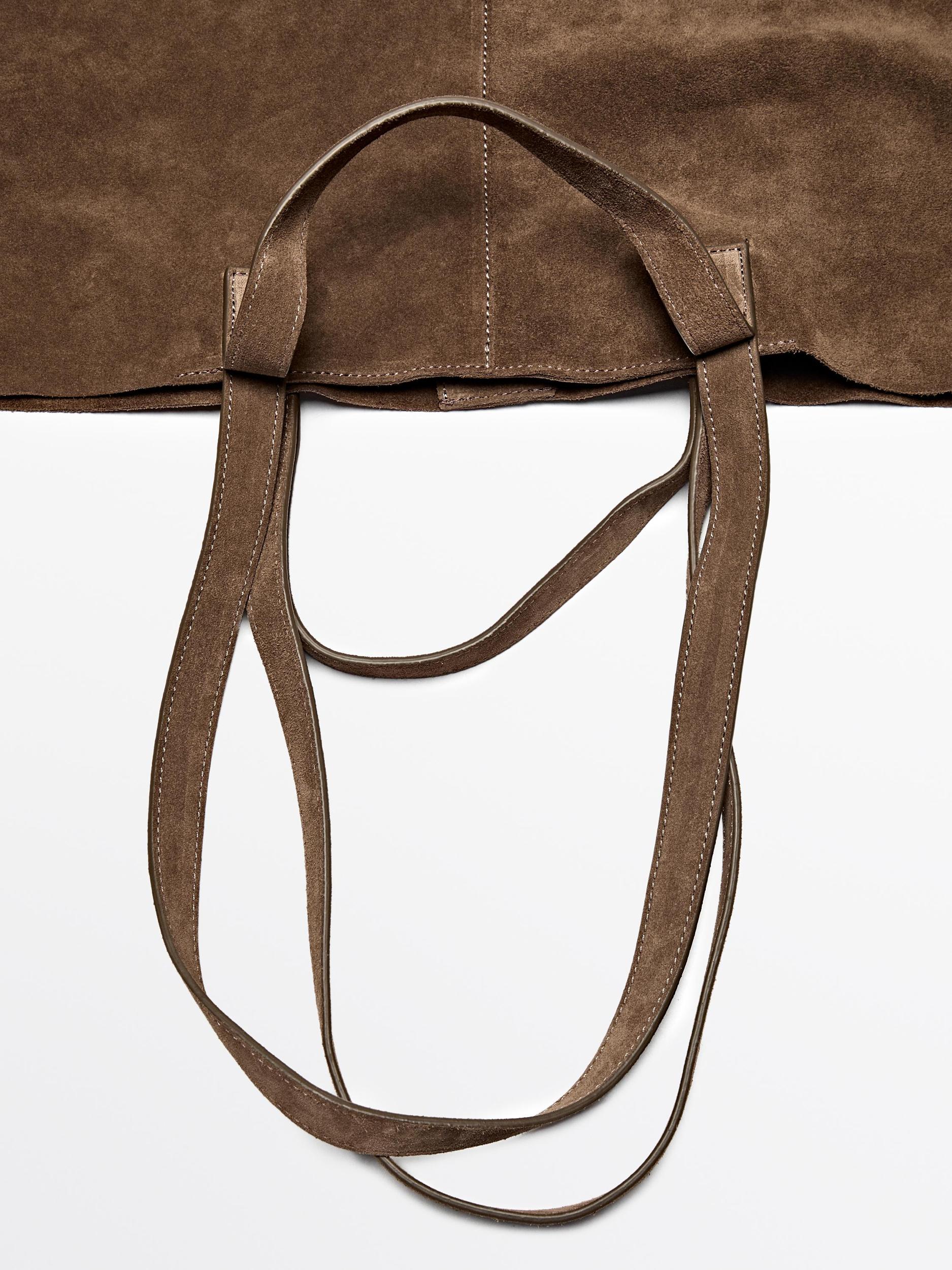 Leather and split leather maxi shopper bag Product Image