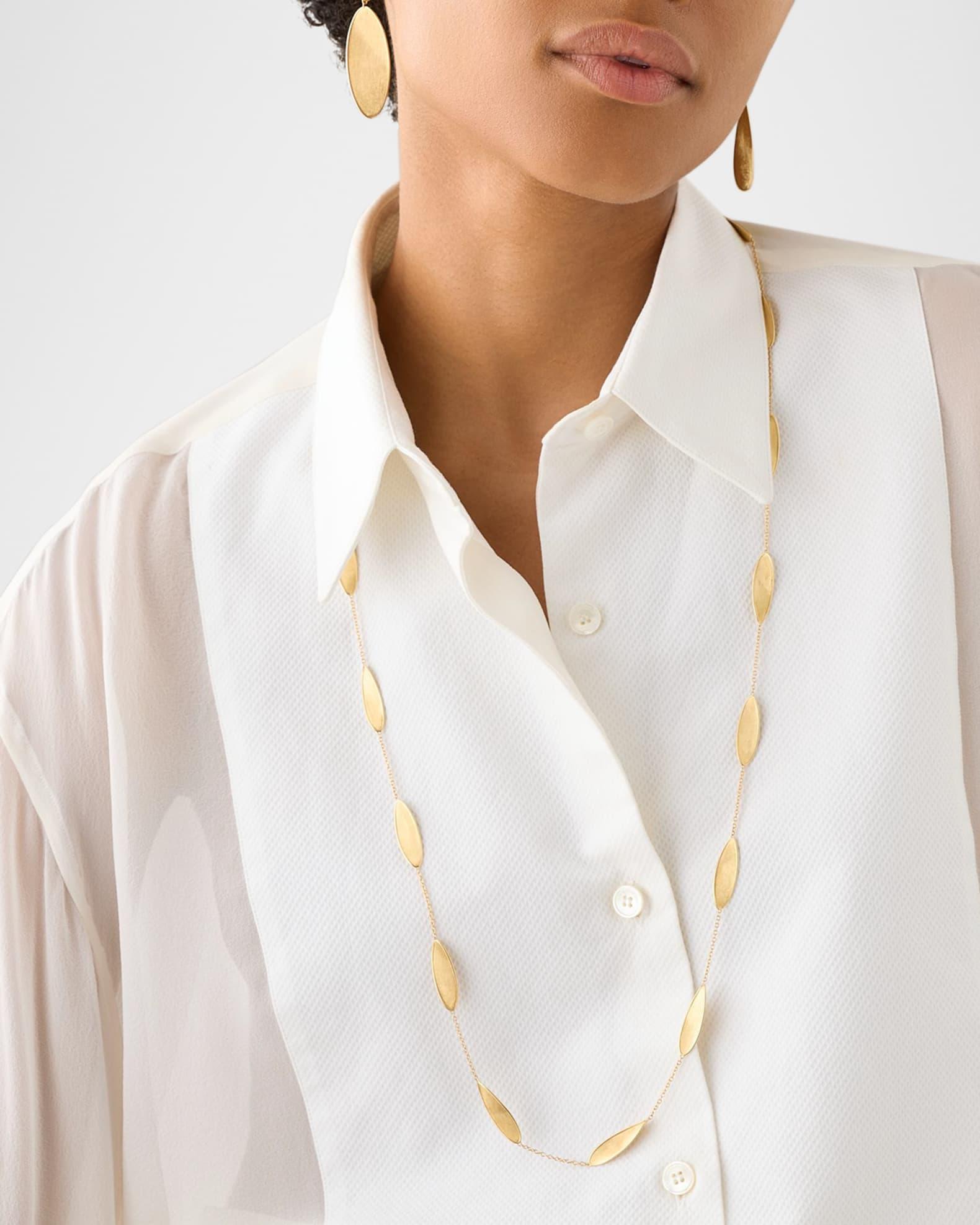 18K Yellow Gold Lunaria Twist Long Necklace Product Image