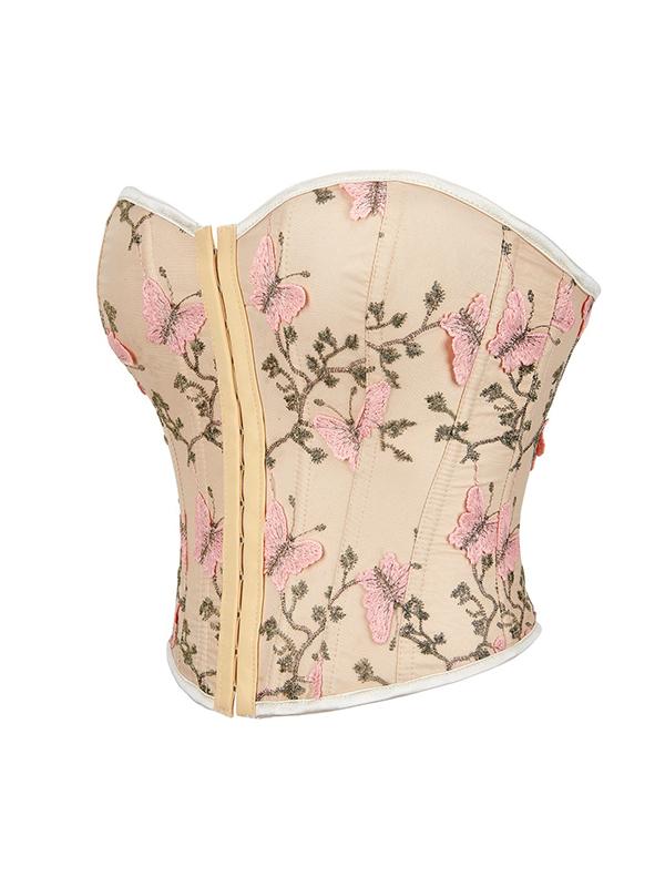 Butterfly Embroidery Bandage Corset Top Product Image