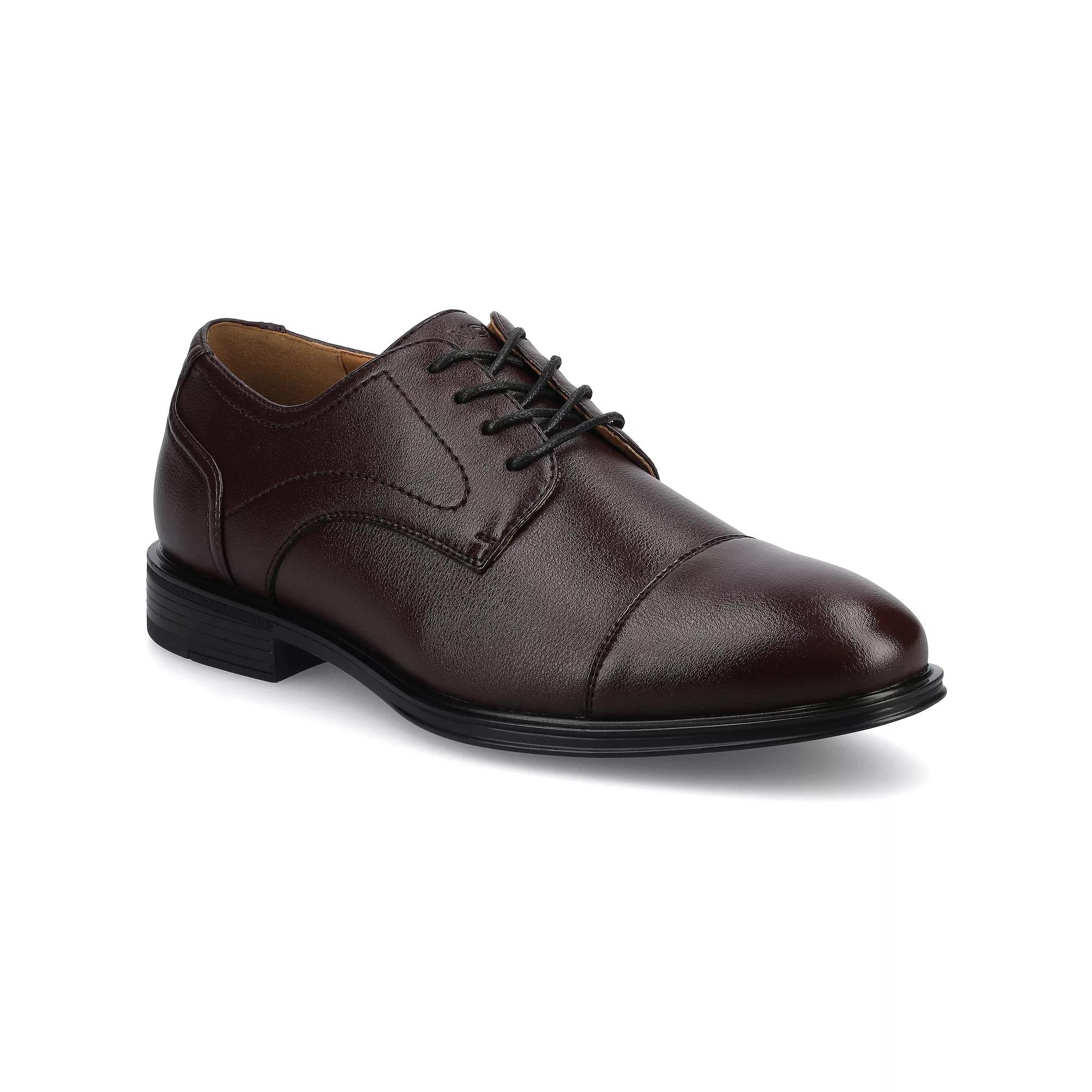 VANCE Alec Mens Flexible Cap-Toe Oxford Shoes in Regular and Wide Red Product Image