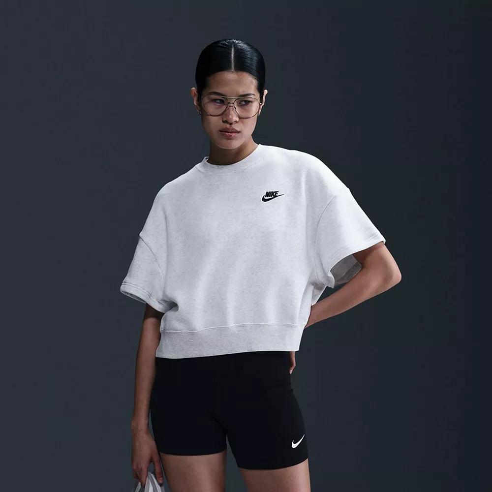 Women's Nike Sportswear Club Fleece Top, Size: Small, Birch Grey Product Image