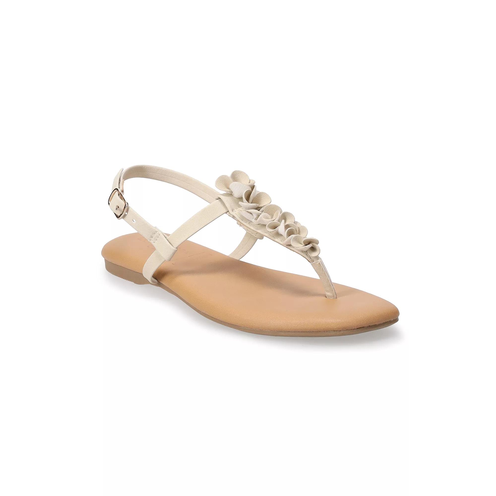LC Lauren Conrad Thala Women's Flower T-Strap Sandals,  Product Image
