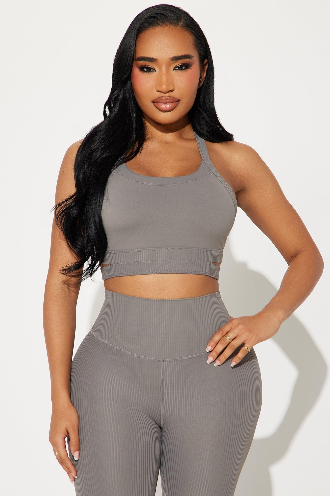 Breath Control Ribbed Active Set - Charcoal Product Image