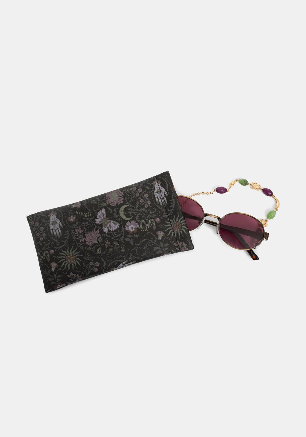 Whimsigoth Bead & Charm Chain Sunglasses Product Image
