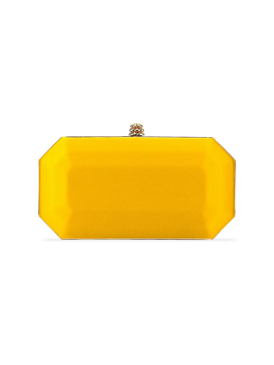 Womens Perry Clutch Small Satin with Gold Hardware Product Image