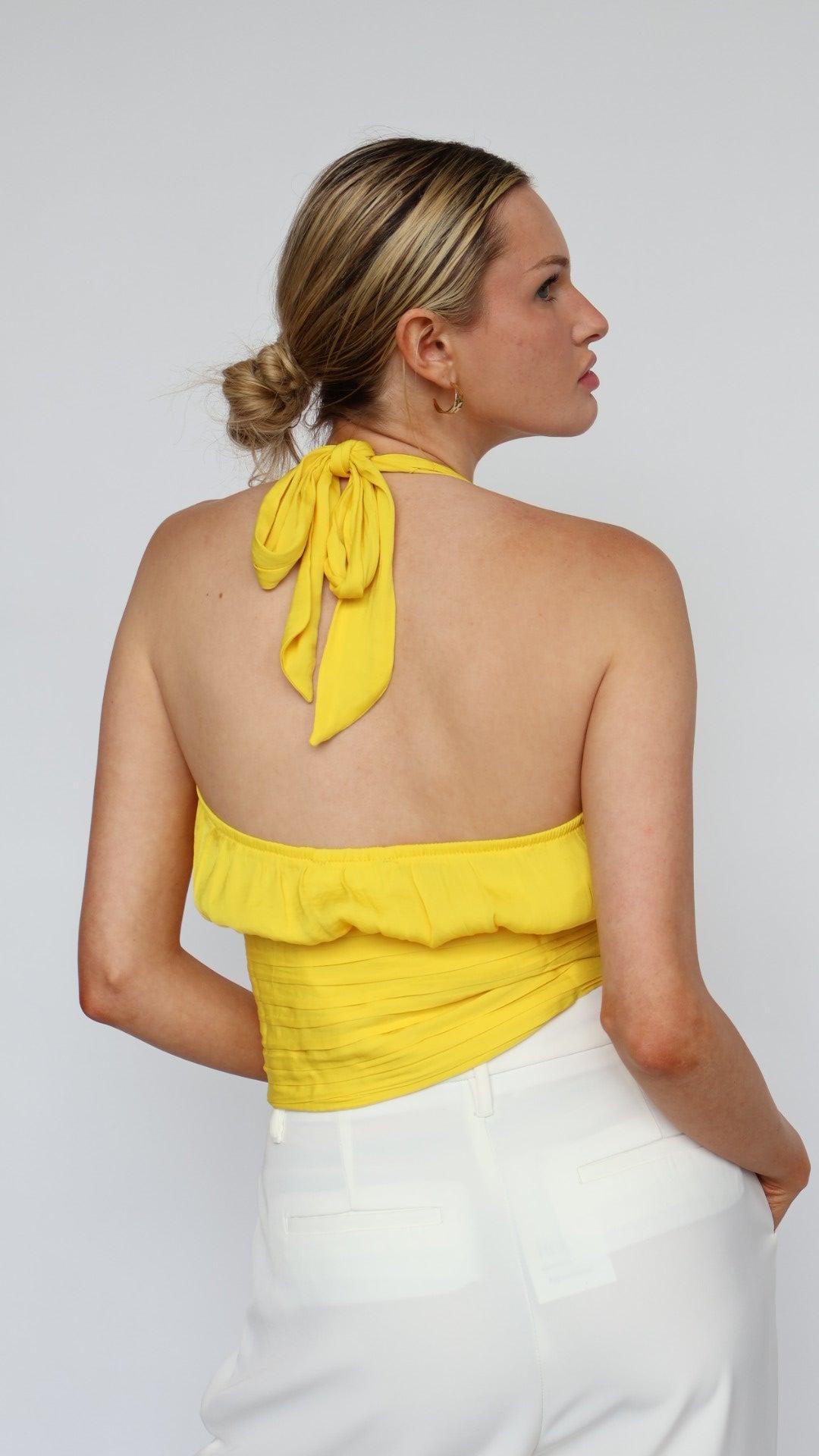 Shirred Waist Halter Top Product Image