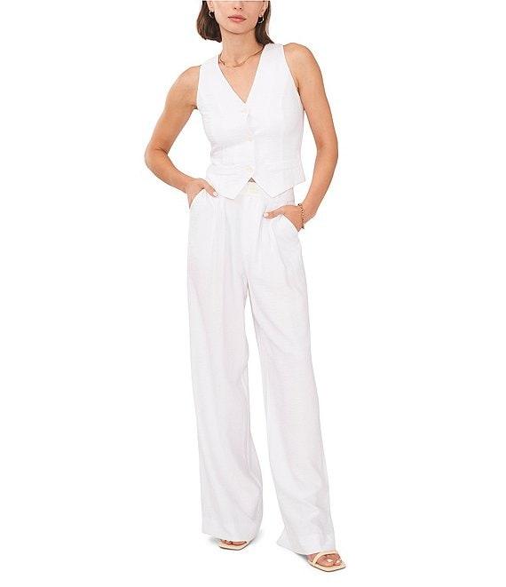 1. STATE Rumple Button Front V-Neck Coordinating Sleeveless Vest Product Image