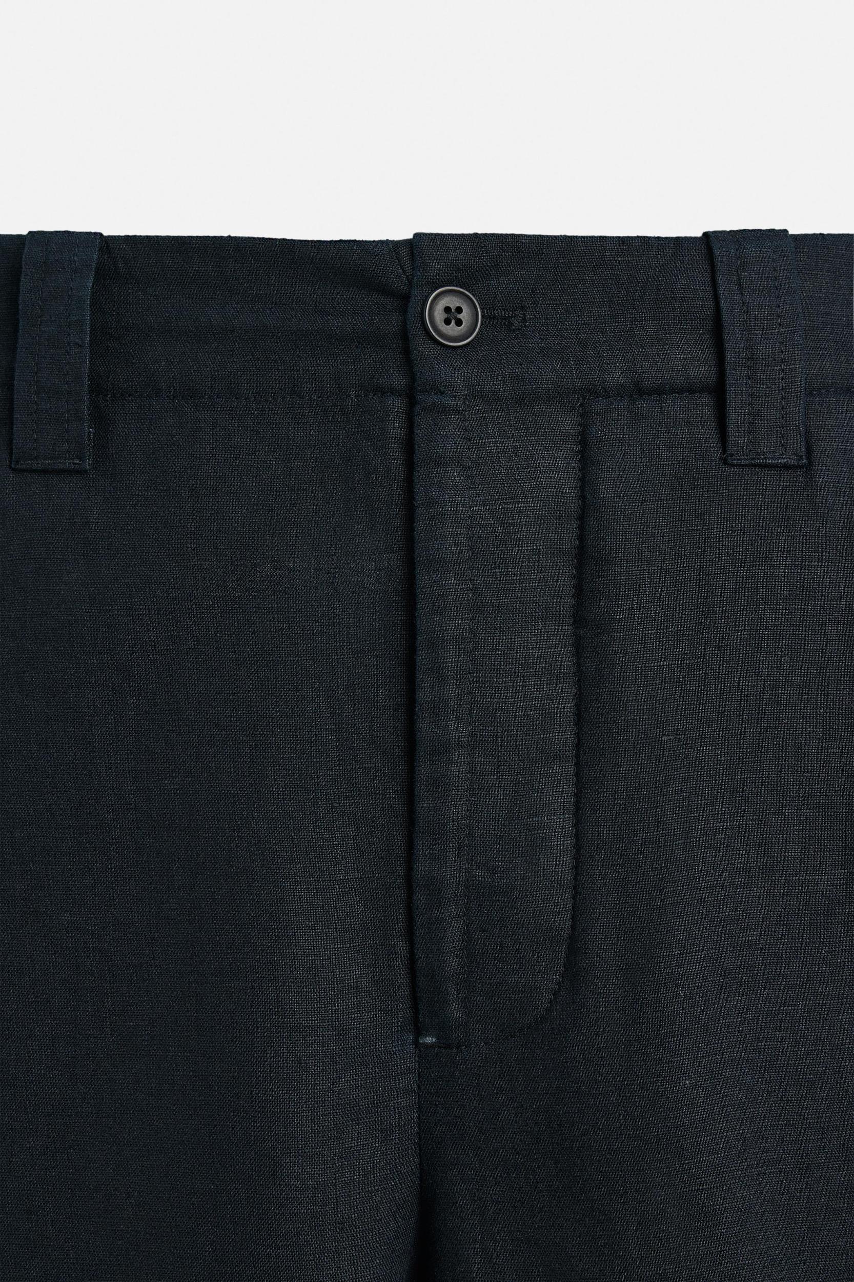 STRAIGHT FIT 100% LINEN PANTS Product Image