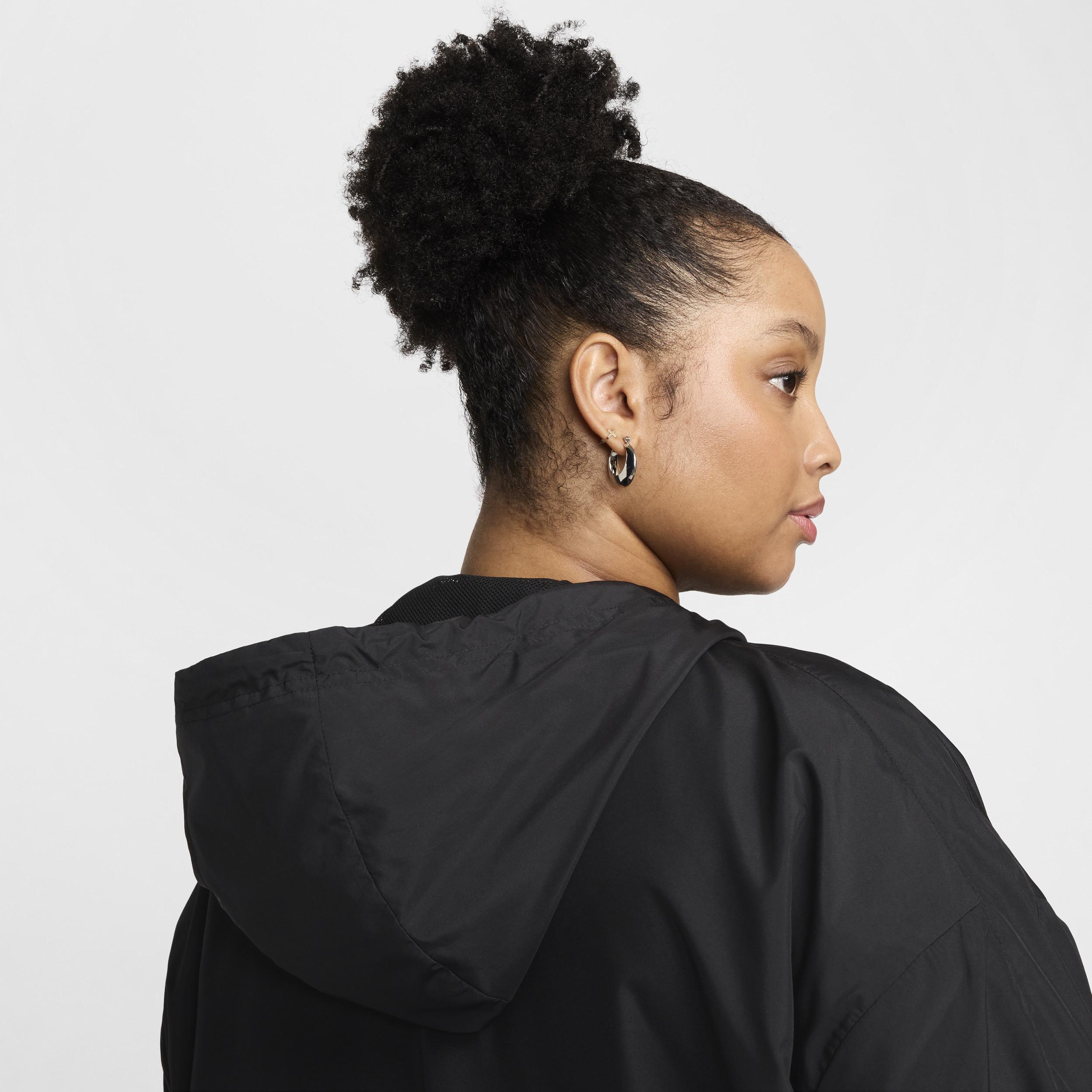 Womens Nike Sportswear Classic Wovens Loose UV Hooded Jacket (Plus Size) | FV6300-010 Product Image