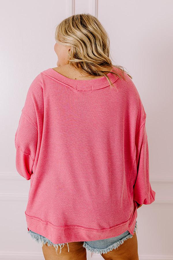 Springtime Sips Waffle Knit Top Curves Product Image